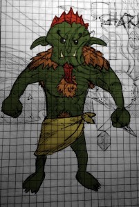 Ein Waldtroll auf der Insel Kirkjufall