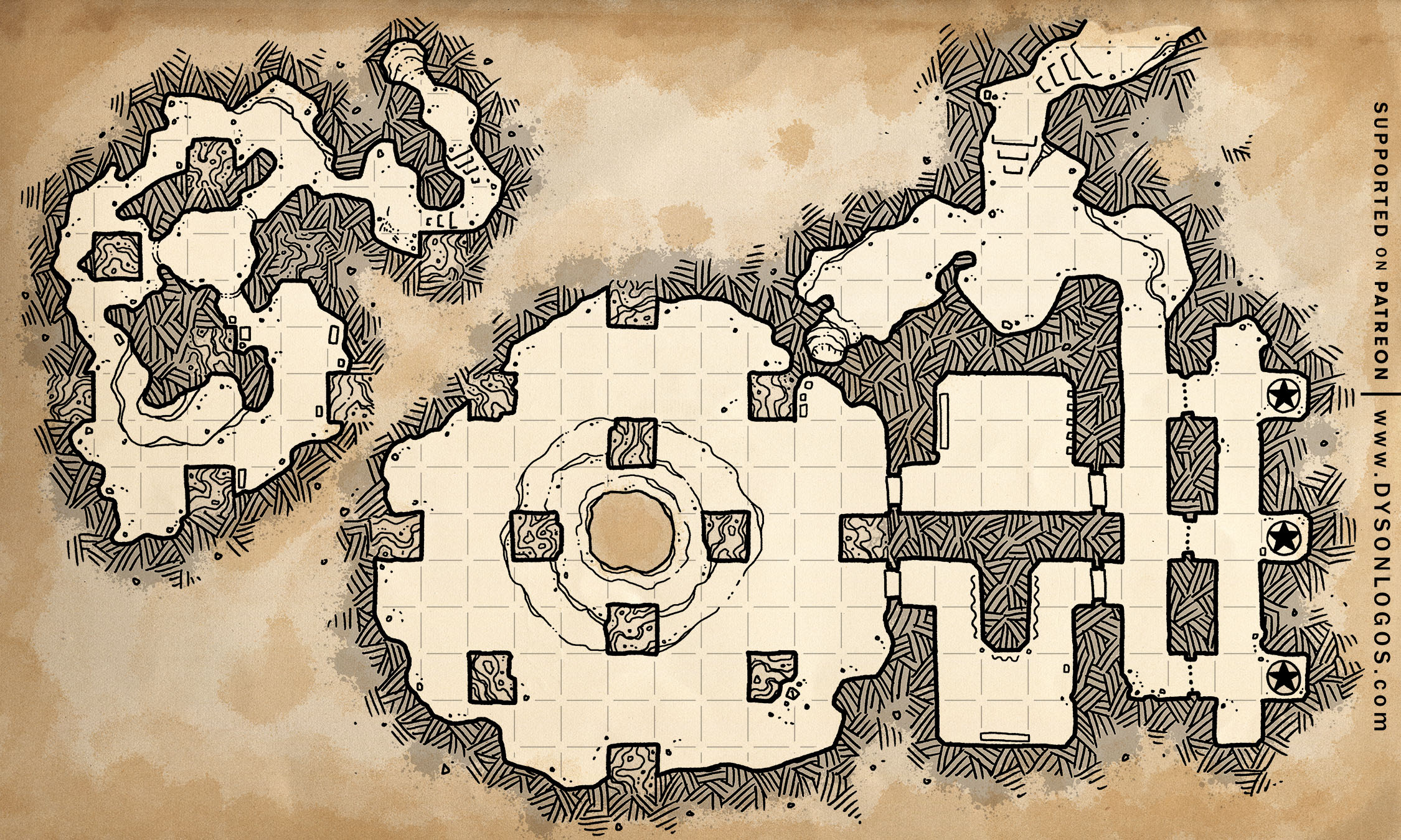 There’s a hole in the dungeon - Dungeonkarte von DysonLogos.com